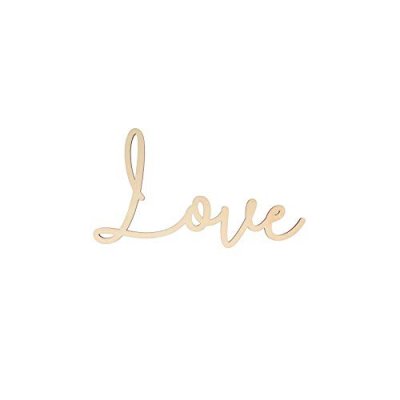 ARTEMIO Mot en bois &agrave; d&eacute;corer - Love - 30 x 16,5 cm