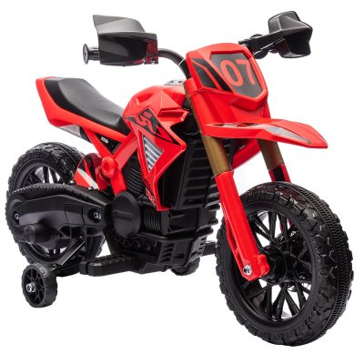 AIYAPLAY Moto Cross &Eacute;lectrique Enfant 6 V 2 Moteurs Effets Sonores Max. 3 Km/h