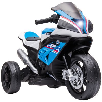 HOMCOM Moto &eacute;lectrique pour enfant BMW HP4 race 3 roues 6 V 2,5 Km/h phare effets sonores bleu