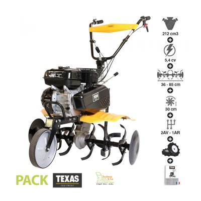 TEXAS Motobineuse thermique 212cc 6 fraises boulonn&eacute;s 2 AV 1 AR  FX815TG