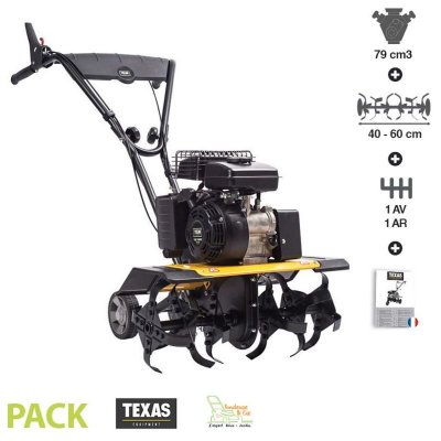 TEXAS Motobineuse thermique 79 cm3 1,9 cv 2 vitesses travail 40 &agrave; 60cm Lilli 365TG