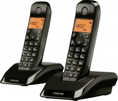 MOTOROLA  S1202 2 Units Wireless Landline Phone Noir