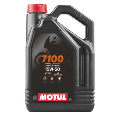 MOTUL  104299 7100 4T Huile pour Moto &agrave; Moteur 4 Temps 15W-50, 4&nbsp;l