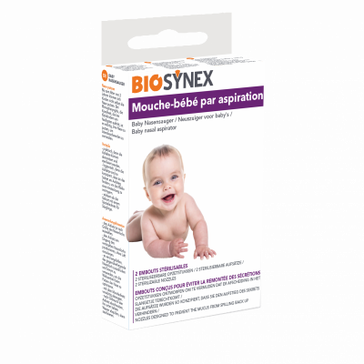 BIOSYNEX Mouche-b&eacute;b&eacute; par aspiration 1 unit&eacute; + 2 embouts r&eacute;utilisables 