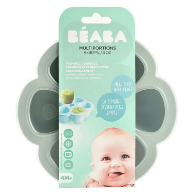 BEABA Moule de cong&eacute;lation multi portions silicone Sage green (6 x 90 ml)