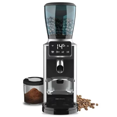 CECOTEC Moulin &agrave; caf&eacute; &eacute;lectrique  SteelMill Touch 200W en acier inoxydable