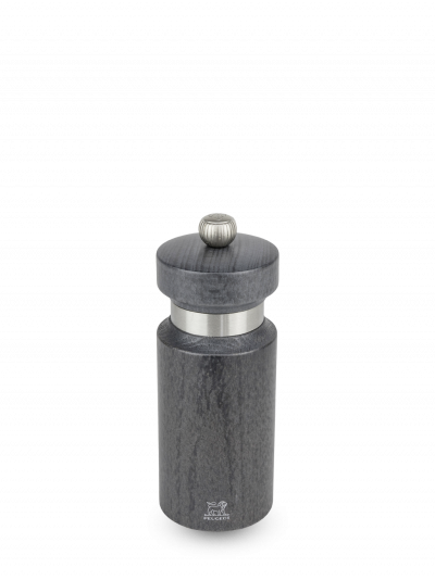 GENERIQUE Moulin &agrave; poivre manuel en bois gris m&eacute;tallis&eacute; et inox H14cm
