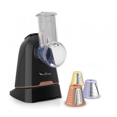 MOULINEX  Fresh Express Twist DK8638 R&acirc;pe &eacute;lectrique et spiraliseur Plastique Noir