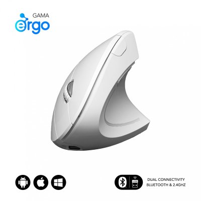 SUBBLIM Mouse Glide Vertical Ergo Dual Mouse Batterie Blanc