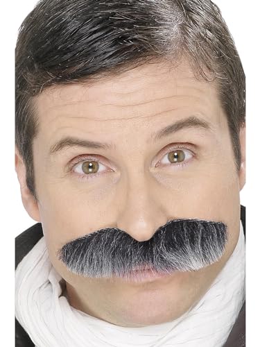 PL RH SMITH & SONS WIGMAKERS LTD TRADING AS SMIFFY S, Moustaches De Militaire Grises Auto Adhesives - Gris - Unique