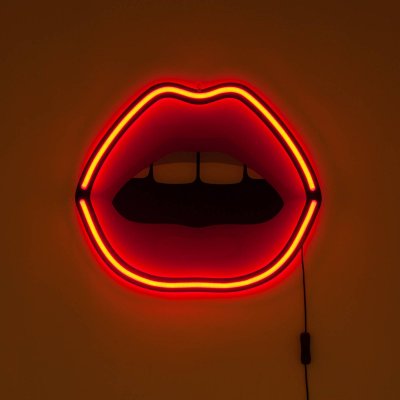 SELETTI MOUTH-Applique murale Bouche lumineuse n&eacute;on L47cm Rouge 