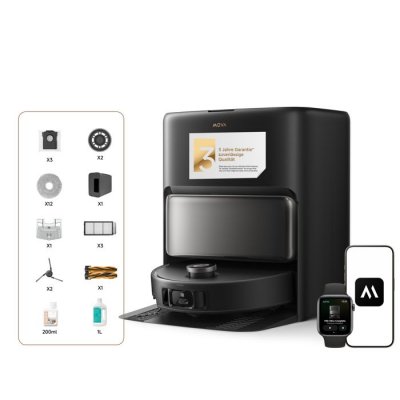 MOVA  V50 Ultra Complete &ndash; Robot Aspirateur et Laveur avec Vidage Automatique 24 000 Pa Noir