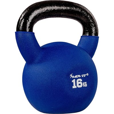 MOVIT  Kettlebell 16kg bleu en fonte n&eacute;opr&egrave;ne