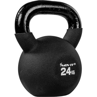MOVIT  Kettlebell 24kg noir en fonte n&eacute;opr&egrave;ne