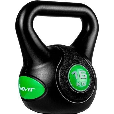 MOVIT  Kettlebell plastique 16 kg - Noir/vert clair - Musculation - Halt&eacute;rophilie