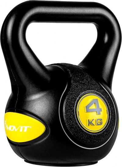 MOVIT  Kettlebell plastique 4 kg - Noir/jaune