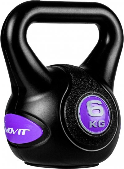MOVIT  Kettlebell plastique 6 kg - Noir/violet