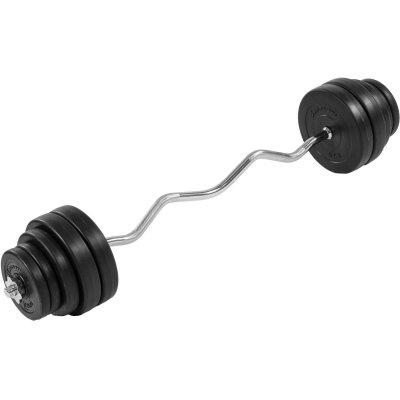 MOVIT  Set d'halt&egrave;res 35 kg avec barre curl 120 cm