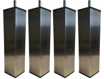 MRG Jeu de pieds Carr&eacute; Tonga H15cm L5cm inox filetage 8mm