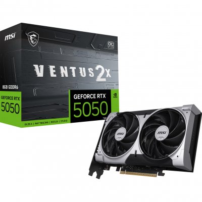 MSI  GeForce RTX 5050 8G Ventus 2X OC, 8GB GDDR6, 2560 Cores CUDA, 7680 x 4320 Pixels