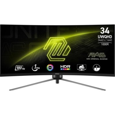 MSI  MAG 345CQR &eacute;cran plat de PC 86,4 cm (34"") 3440 x 1440 pixels UltraWide Dual Quad HD Noir