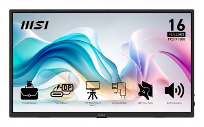 MSI  Moniteur Portable Pro Mp165 E6 16&acute;&acute; Fhd Ips Led