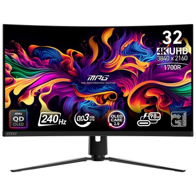 MSI  MPG 321CURX QD-OLED &eacute;cran plat de PC 80 cm (31.5"") 3840 x 2160 pixels 4K Ultra HD Noir