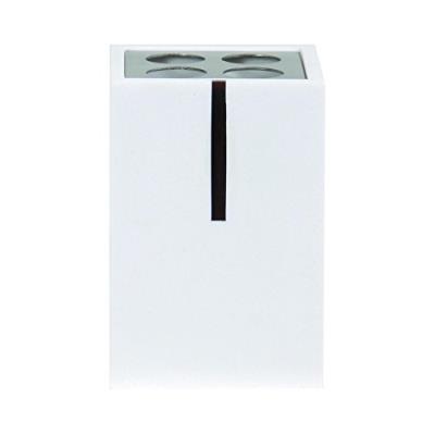 GENERIQUE Msv 140358 porte brosses &agrave; dents poly r&eacute;sine/inox blanc 7 x 7 x 10 cm
