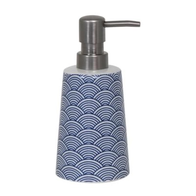 MSV  143654 Distributeur Savon Bento Ceramic Bleu/Blanc 30 x 20 x 15 cm