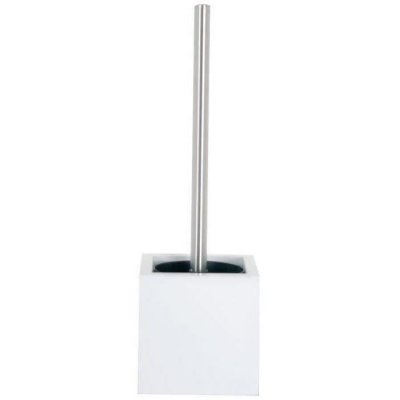 MSV  Brosse Wc avec support MDF & Acier Inox Blanc