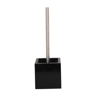 MSV  Brosse Wc avec support MDF & Inox Noir Brillant - Noir
