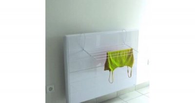 MSV  Etendoir &agrave; linge pour radiateur 2,5M Acier Blanc