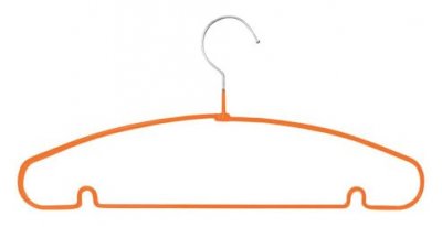 MSV  Lot de 10 cintres en Acier plastifi&eacute; antiglisse Orange