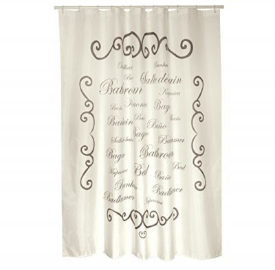 MSV  Rideau de douche Polyester 180x200cm Qualit&eacute; Premium Paris Creme