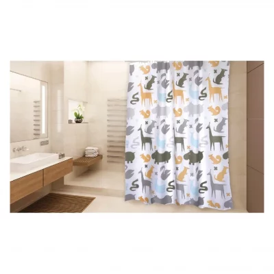 GENERIQUE Msv rideau de douche polyester no&eacute; 180x200cm qualit&eacute; premium multicolor - anneaux inclus