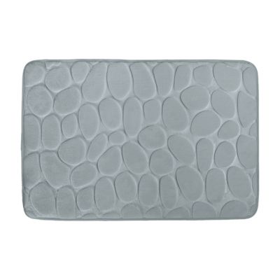 MSV  Tapis de bain Microfibre PEBBLE 40x60cm Gris - Gris