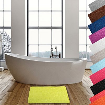 MSV  Tapis de bain Microfibre PEBBLE 50x80cm Vert Anis - Vert
