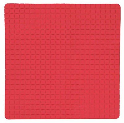 MSV  Tapis Fond de douche antid&eacute;rapant Caoutchouc QUADRO 54x54cm Rouge