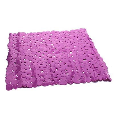 MSV  - Tapis Fond de douche pvc galets 53x53cm Violet - Violet