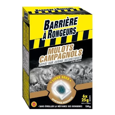 BARRIERE A RONGEURS Mulots - campagnols - App&acirc;t sur Avoine D&eacute;cortiqu&eacute;e 150 G