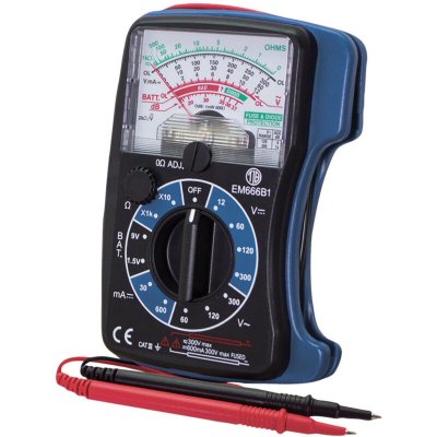 TIBELEC Multi-testeur, testeur analogique 4 fonctions - bleu et noir