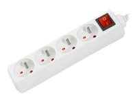 DEXLAN Multiprise 4 prises avec interrupteur blanche - 4,0 m