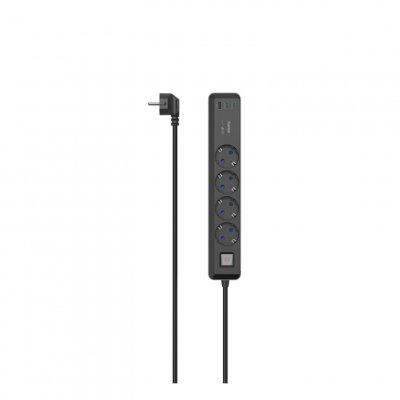 HAMA Multiprise, 4 prises, usb-c/a 65w, pd, interrupteur, 1,4 m, nre/grise