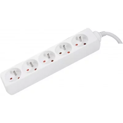 DEXLAN Multiprise 5 prises sans interrupteur blanche - 4,0 m