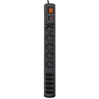 GRAPHSKILL Multiprise avec interrupteur : 10 prises, cable de 1,5 m, noire