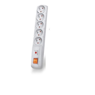 ACAR Multiprise avec interrupteur : 5 prises, cable de 1,5 m, grise