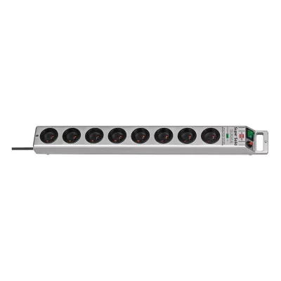 BRENNENSTUHL Multiprise avec parafoudre  1153344318 x8 argent fiche FR