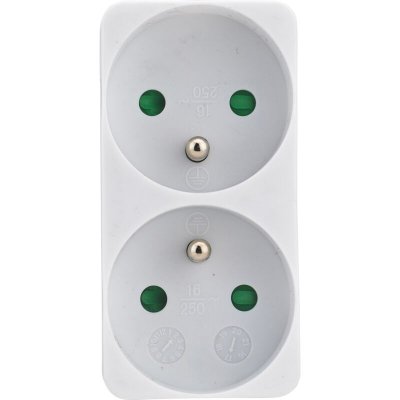 DEBFLEX Multiprise duplite  2P+T 16 amp&egrave;res fa&ccedil;ade blanche