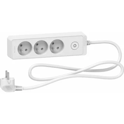 SCHNEIDER ELECTRIC Multiprise filaire, 3 prises, L.1.5m, blanc 
