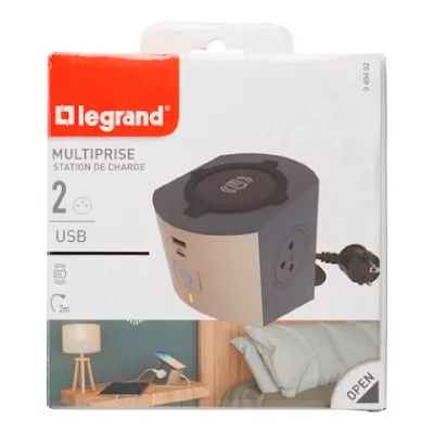 LEGRAND Multiprise Usb Filaire Compact, 2 Prises Noir